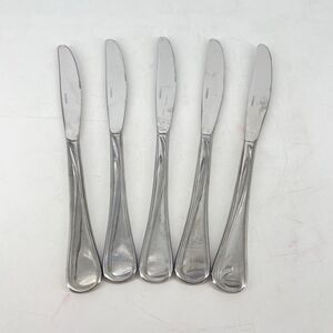 Set of 5 Oneida FLIGHT RELIANCE Glossy Stainless Flatware Dinner Knives